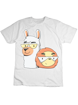 Koszulka Koszulka Dziecięca Lama i Leniwec Portret Biała - Śmieszne T-Shirty z Nadrukami ?