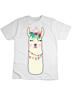 Koszulka Koszulka Dziecięca Biała Lama Biała - Śmieszne T-Shirty z Nadrukami ?