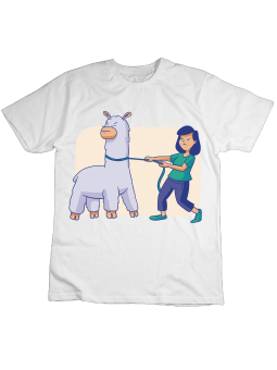 Koszulka Koszulka Dziecięca Uparta Lama Biała - Śmieszne T-Shirty z Nadrukami ?