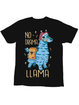 Koszulka Koszulka Dziecięca Niebieska Drama Llama Czarna - Śmieszne T-Shirty z Nadrukami ?