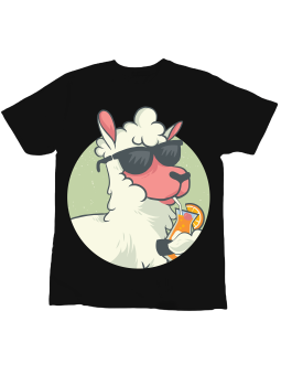 Koszulka Koszulka Dziecięca Lama z Piciem Czarna - Śmieszne T-Shirty z Nadrukami ?