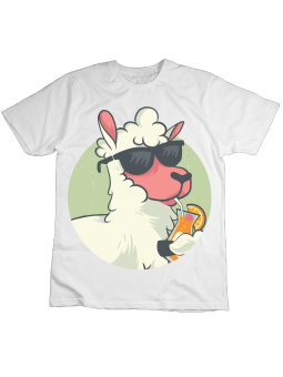 Koszulka Koszulka Dziecięca Lama z Piciem Biała - Śmieszne T-Shirty z Nadrukami ?