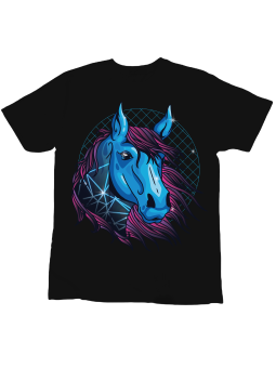 Koszulka Koszulka Dziecięca Neonowy Koń Czarna - Śmieszne T-Shirty z Nadrukami ?