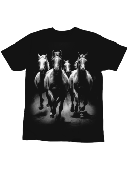 Koszulka Koszulka Dziecięca Stado Koni Czarna - Śmieszne T-Shirty z Nadrukami ?