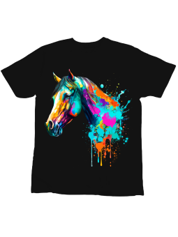 Koszulka Koszulka Dziecięca Koń Akwarela Czarna - Śmieszne T-Shirty z Nadrukami ?