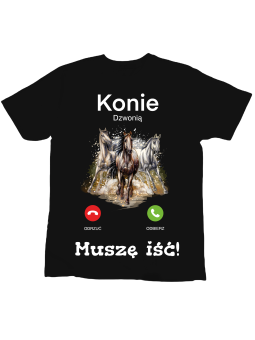 Koszulka Koszulka Dziecięca Konie Dzwonią Czarna - Śmieszne T-Shirty z Nadrukami ?