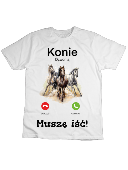 Koszulka Koszulka Dziecięca Konie Dzwonią Biała - Śmieszne T-Shirty z Nadrukami ?