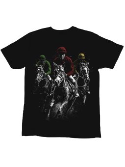 Koszulka Koszulka Dziecięca Konie w Gonitwie Czarna - Śmieszne T-Shirty z Nadrukami ?