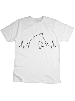 Koszulka Koszulka Dziecięca Koń HeartBeat Biała - Śmieszne T-Shirty z Nadrukami ?