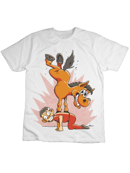 Koszulka Koszulka Dziecięca Koń Akrobata Biała - Śmieszne T-Shirty z Nadrukami ?