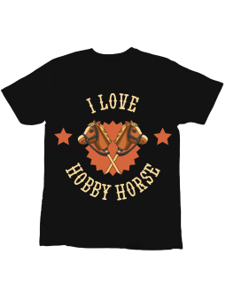 Koszulka Koszulka Dziecięca I Love Hobby Horse Czarna - Śmieszne T-Shirty z Nadrukami ?