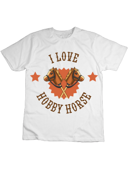 Koszulka Koszulka Dziecięca I Love Hobby Horse Biała - Śmieszne T-Shirty z Nadrukami ?