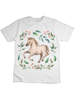 Koszulka Koszulka Dziecięca Konik Wianek Biała - Śmieszne T-Shirty z Nadrukami ?