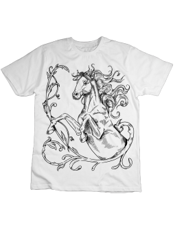 Koszulka Koszulka Dziecięca Koń Ornament Biała - Śmieszne T-Shirty z Nadrukami ?