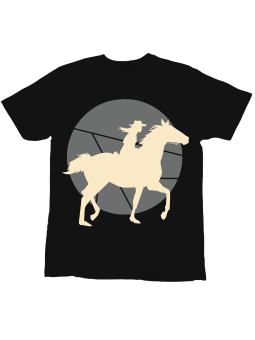 Koszulka Koszulka Dziecięca Cowgirl Silhouette Czarna - Śmieszne T-Shirty z Nadrukami ?