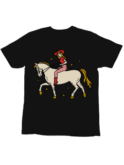 Koszulka Koszulka Dziecięca Cowgirl White Horse Czarna - Śmieszne T-Shirty z Nadrukami ?