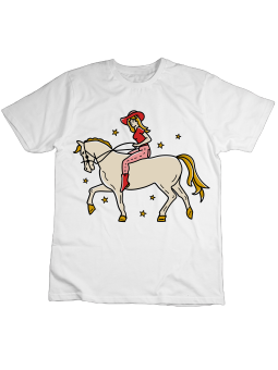 Koszulka Koszulka Dziecięca Cowgirl White Horse Biała - Śmieszne T-Shirty z Nadrukami ?