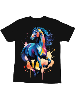 Koszulka Koszulka Dziecięca Piękny Koń Akwarela Czarna - Śmieszne T-Shirty z Nadrukami ?