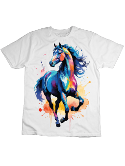 Koszulka Koszulka Dziecięca Piękny Koń Akwarela Biała - Śmieszne T-Shirty z Nadrukami ?