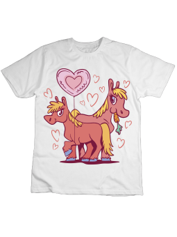 Koszulka Koszulka Dziecięca Koniki i Balon Biała - Śmieszne T-Shirty z Nadrukami ?