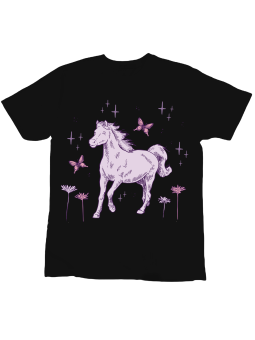 Koszulka Koszulka Dziecięca Fairy Horse Czarna - Śmieszne T-Shirty z Nadrukami ?