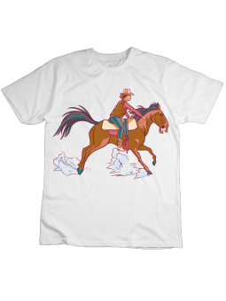 Koszulka Koszulka Dziecięca Kowbojka Galop Biała - Śmieszne T-Shirty z Nadrukami ?