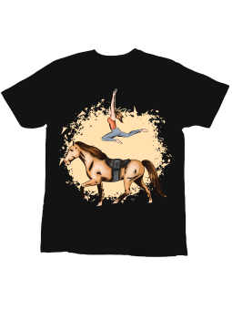 Koszulka Koszulka Dziecięca Gimnastyka Na Koniu Czarna - Śmieszne T-Shirty z Nadrukami ?