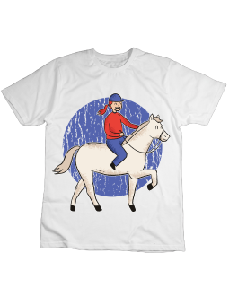 Koszulka Koszulka Dziecięca Jazda Konna Biała - Śmieszne T-Shirty z Nadrukami ?