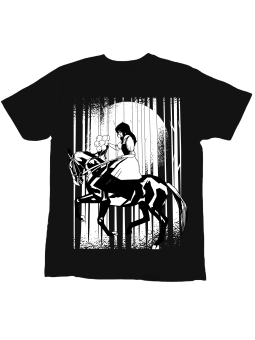 Koszulka Koszulka Dziecięca Dama Na Koniu Czarna - Śmieszne T-Shirty z Nadrukami ?