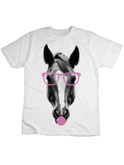 Koszulka Koszulka Dziecięca Koń z Gumą Biała - Śmieszne T-Shirty z Nadrukami ?