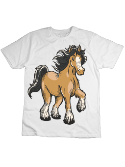 Koszulka Koszulka Dziecięca Clydesdale Horse Biała - Śmieszne T-Shirty z Nadrukami ?