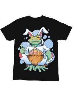 Koszulka Koszulka Dziecięca Wielkanocna Żaba Czarna - Śmieszne T-Shirty z Nadrukami ?