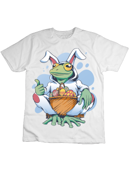 Koszulka Koszulka Dziecięca Wielkanocna Żaba Biała - Śmieszne T-Shirty z Nadrukami ?