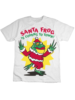 Koszulka Koszulka Dziecięca Świąteczna Żaba Biała - Śmieszne T-Shirty z Nadrukami ?