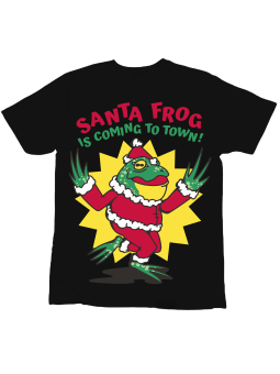 Koszulka Koszulka Dziecięca Świąteczna Żaba Czarna - Śmieszne T-Shirty z Nadrukami ?