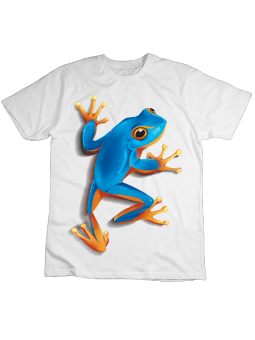 Koszulka Koszulka Dziecięca Blue Tree Frog Biała - Śmieszne T-Shirty z Nadrukami ?