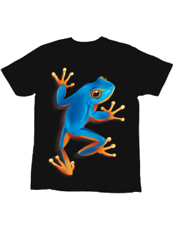 Koszulka Koszulka Dziecięca Blue Tree Frog Czarna - Śmieszne T-Shirty z Nadrukami ?