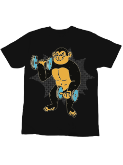 Koszulka Koszulka Dziecięca Trenująca Małpa Czarna - Śmieszne T-Shirty z Nadrukami ?