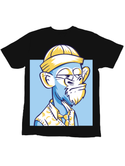 Koszulka Koszulka Dziecięca Małpa w Czapce Czarna - Śmieszne T-Shirty z Nadrukami ?