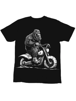 Koszulka Koszulka Dziecięca Małpa Na Motocyklu Czarna - Śmieszne T-Shirty z Nadrukami ?