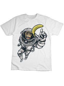 Koszulka Koszulka Dziecięca Małpa Astronauta Biała - Śmieszne T-Shirty z Nadrukami ?