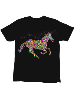 Koszulka Koszulka Dziecięca Jednorożec Czarna - Śmieszne T-Shirty z Nadrukami ?