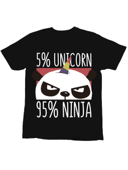 Koszulka Koszulka Dziecięca Panda Jednorożec Czarna - Śmieszne T-Shirty z Nadrukami ?