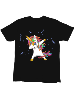 Koszulka Koszulka Dziecięca Jednorożec DAB Czarna - Śmieszne T-Shirty z Nadrukami ?