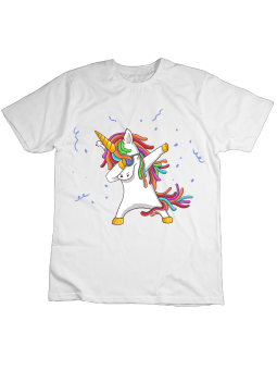 Koszulka Koszulka Dziecięca Jednorożec DAB Biała - Śmieszne T-Shirty z Nadrukami ?