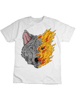 Koszulka Koszulka Dziecięca Palący Wilk Biała - Śmieszne T-Shirty z Nadrukami ?