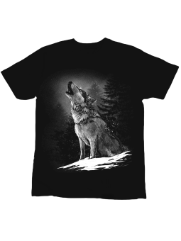 Koszulka Koszulka Dziecięca Realistyczny Wilk Czarna - Śmieszne T-Shirty z Nadrukami ?