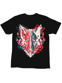 Koszulka Koszulka Dziecięca Głowa Wilka Czarna - Śmieszne T-Shirty z Nadrukami ?