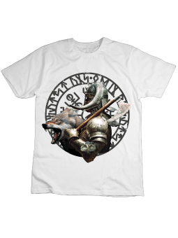 Koszulka Koszulka Dziecięca Wilk Viking Biała - Śmieszne T-Shirty z Nadrukami ?