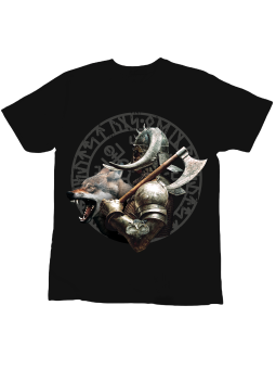 Koszulka Koszulka Dziecięca Wilk Viking Czarna - Śmieszne T-Shirty z Nadrukami ?